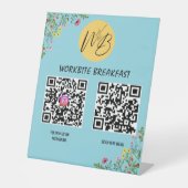 Wildblume Restaurant Menü, Instagram Qr Code Sockelschild (Vorderseite)