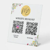 Wildblume Restaurant Menü, Instagram Qr Code Sockelschild (Vorderseite)