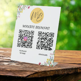 Wildblume Restaurant Menü, Instagram Qr Code Sockelschild