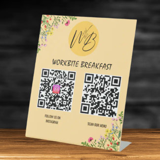 Wildblume Restaurant Menü, Instagram Qr Code Sockelschild