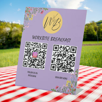 Wildblume Restaurant Menü, Instagram Qr Code Sockelschild