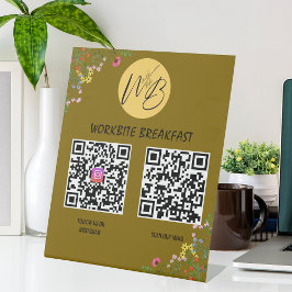 Wildblume Restaurant Menü, Instagram Qr Code Sockelschild