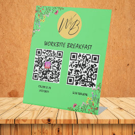 Wildblume Restaurant Menü, Instagram Qr Code Sockelschild