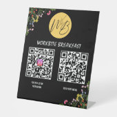 Wildblume Restaurant Menü, Instagram Qr Code Sockelschild (Vorderseite)