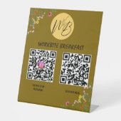 Wildblume Restaurant Menü, Instagram Qr Code Sockelschild (Vorderseite)