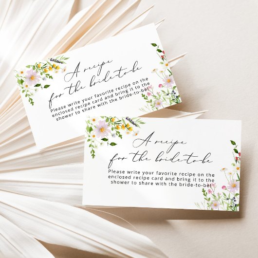 Wildblume Rezept der Braut Begleitkarte