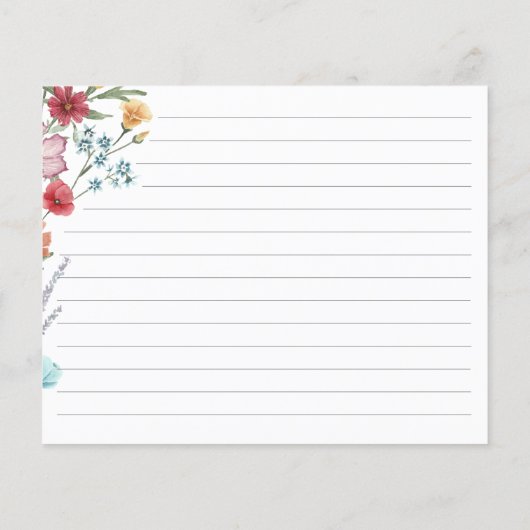 Wildblume Rezept-Karte (Rückseite)