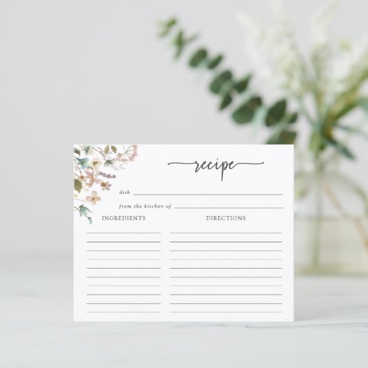 Wildblume Rezept-Karte (Stehend Vorderseite)
