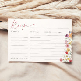 Wildblume Rezept Karte Brautparty Liebe in Blühen