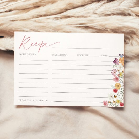 Wildblume Rezept Karte Brautparty Liebe in Blühen