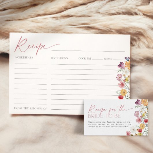 Wildblume Rezept Karte Brautparty Liebe in Blühen