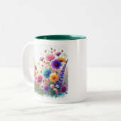Wildblume Rhapsody individuell anpassbar Zweifarbige Tasse (Vorderseite Links)