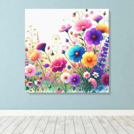 Wildblume Rhapsody Leinwanddruck (Insitu (Holzboden))