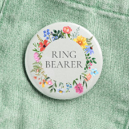 Wildblume Ring Bearer Hochzeit Button