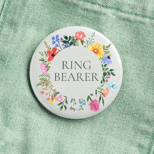 Wildblume Ring Bearer Hochzeit Button