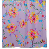 Wildblume Riot Mauve Duschvorhang (Vorderseite)