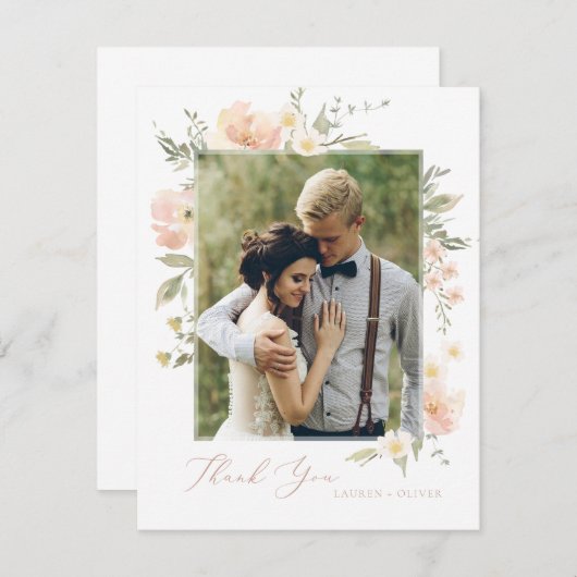 Wildblume Romance Dankeskarte (Vorne/Hinten)