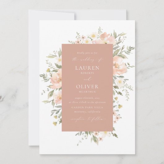 Wildblume Romance Einladung (Vorderseite)