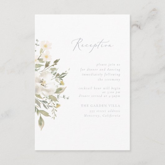 Wildblume Romance Empfang Einsteckkarte Begleitkarte (Vorderseite)