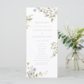 Wildblume Romance Hochzeitsprogramm Programm (Stehend Vorderseite)