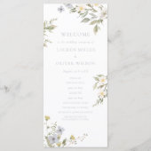 Wildblume Romance Hochzeitsprogramm Programm (Vorderseite)
