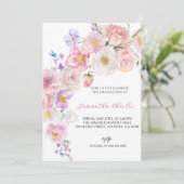 Wildblume Rosa Abschluss Einladung (Stehend Vorderseite)