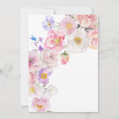 Wildblume Rosa Abschluss Einladung (Rückseite)
