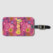 Wildblume Rosa Bläschen Personalisiert Gepäckanhänger (Vorderseite (Horizontal))
