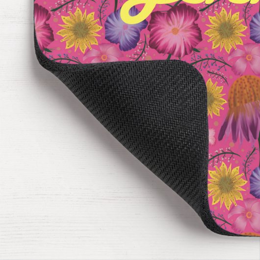 Wildblume Rosa Bläschen Personalisiert Mousepad (Ecke)