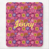 Wildblume Rosa Bläschen Personalisiert Mousepad (Vorne)