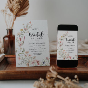 Wildblume Rosa Blumendusche Einladung