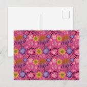 Wildblume Rosa Blumenmuster Postkarte (Vorne/Hinten)