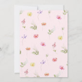 Wildblume Rosa Bow Elegant Babydusche Einladung (Rückseite)