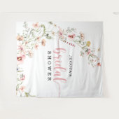 Wildblume Rosa Brautparty Hintergrunddekor Wandteppich (Vorderseite (Horizontal))