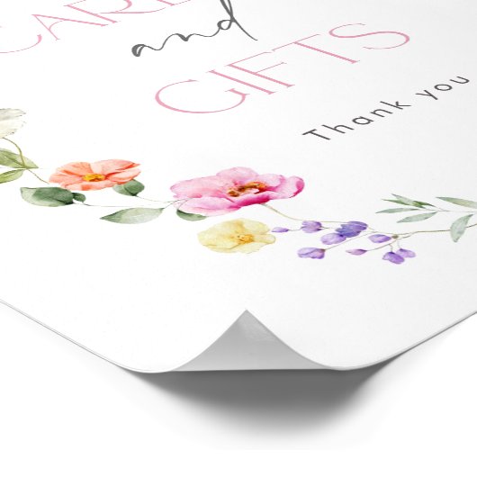 Wildblume Rosa Bugkards und Geschenke Poster (Ecke)