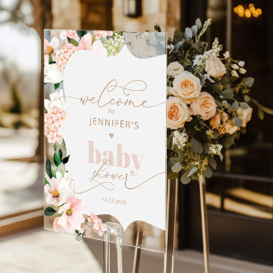 Wildblume Rosa Dusche Begrüßung Acrylschild