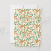 Wildblume Rosa grüne Blüten Elegantes Blumengeflec Dankeskarte (Rückseite)