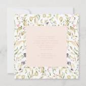 Wildblume Rosa Mädels Junggeburt Ankündigung (Rückseite)