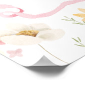 Wildblume Rosa Rahmen Babydusche Begrüßung Poster (Ecke)