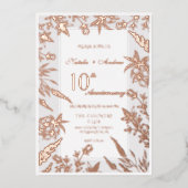 Wildblume Rosa und Grau Jubiläum Folieneinladung (Vorderseite)