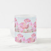 Wildblume Rosa und Roter Mohngarten - Natur Mattglastasse (Vorderseite Links)