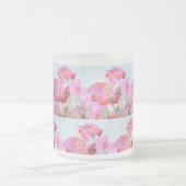 Wildblume Rosa und Roter Mohngarten - Natur Mattglastasse (Mittel)