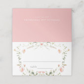 Wildblume Rosa Wasserfarbe Elegante Hochzeit Platzkarte (Außenseite Aufgefaltet)
