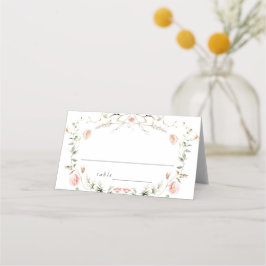 Wildblume Rosa Wasserfarbe Elegante Hochzeit Platzkarte