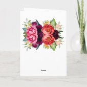 Wildblume Rosa Wasserfarbe Geburtstag Karte (Rückseite)