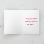 Wildblume Rosa Wasserfarbe Geburtstag Karte (Innenseite)