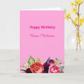 Wildblume Rosa Wasserfarbe Geburtstag Karte (Gelbe Blume)