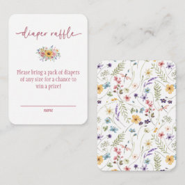 Wildblume Rose Babydusche Windelwaschkarte Begleitkarte