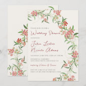 Wildblume Rose Frühjahr Garland Polterabend Einladung (Vorne/Hinten)