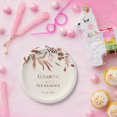 Wildblume Rose Goldene Foil Hochzeit Pappteller (Party)